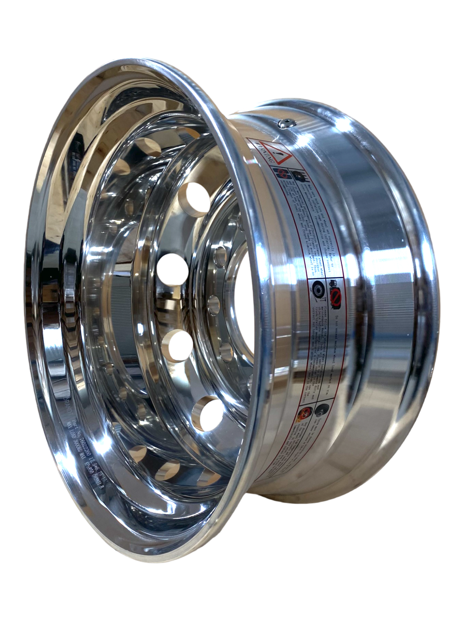 17.5 x 6.75 / 225PCD 10 holes 26mm Inside Polished