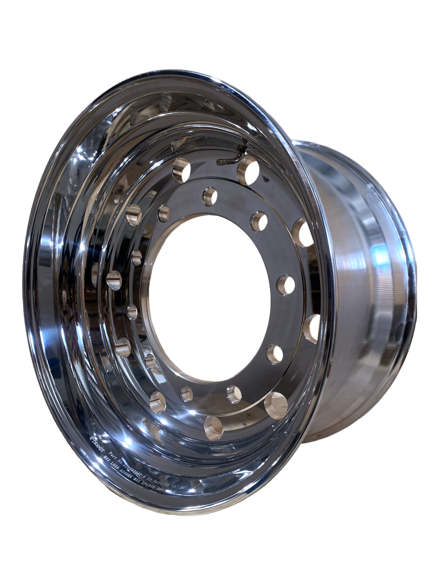 22.5 x 11.75 / 335PCD 10 holes 26mm Trailer Both Sides Polished